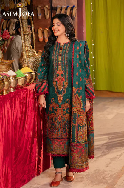 Asim Jofa - Winter 3PC Karandi Digital Print Dress AY-002