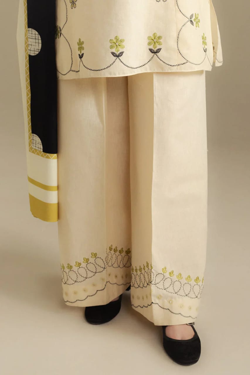 3PC EMBROIDERED DHANAK SUIT AY-1011