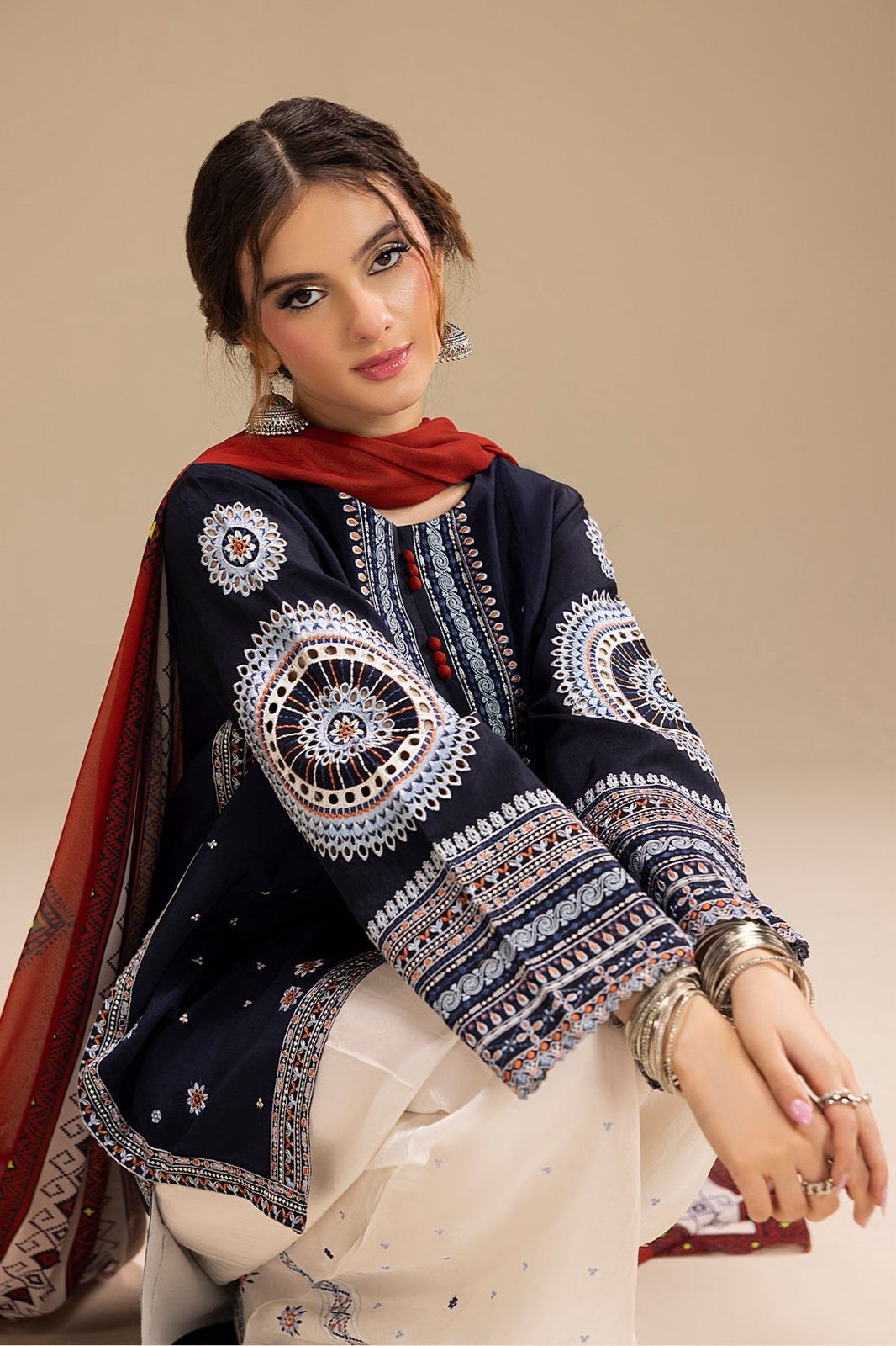 3PC Unstitched Dhanak Embroidered Suit MB004-ZT
