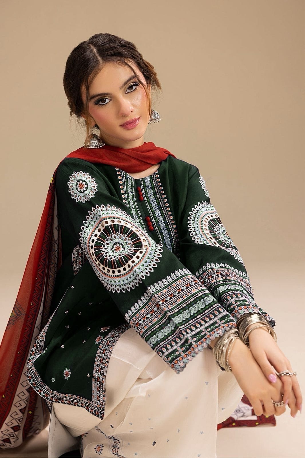3PC Unstitched Dhanak Embroidered Suit MB009-ZT