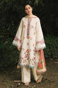 3PC EMBROIDERED DHANAK DRESS AY-1001