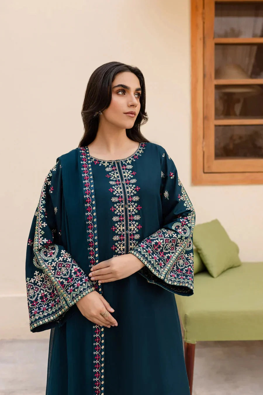 3PC Unstitched Dhanak Embroidered Suit MB01114-I