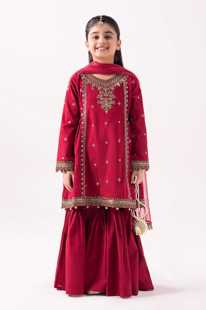 3 Piece Embroidered Dobby Suit