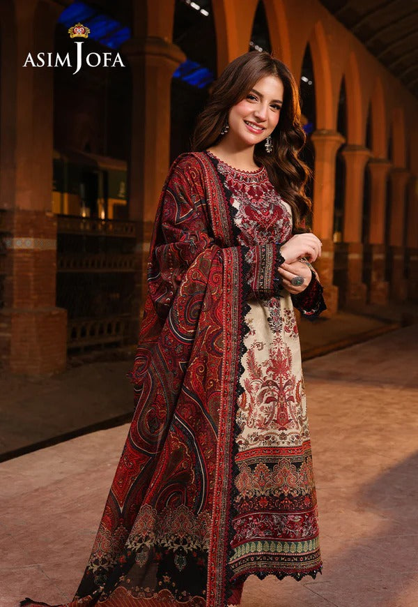 Asim Jofa - Winter 3PC Karandi Digital Print Dress Ay-0055